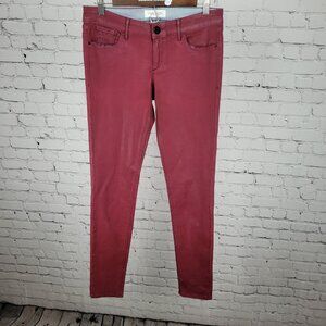 Habitual Red Sangria Alice Waxed Low Rise Skinny Slim Jeans Pants 27 (27x32)